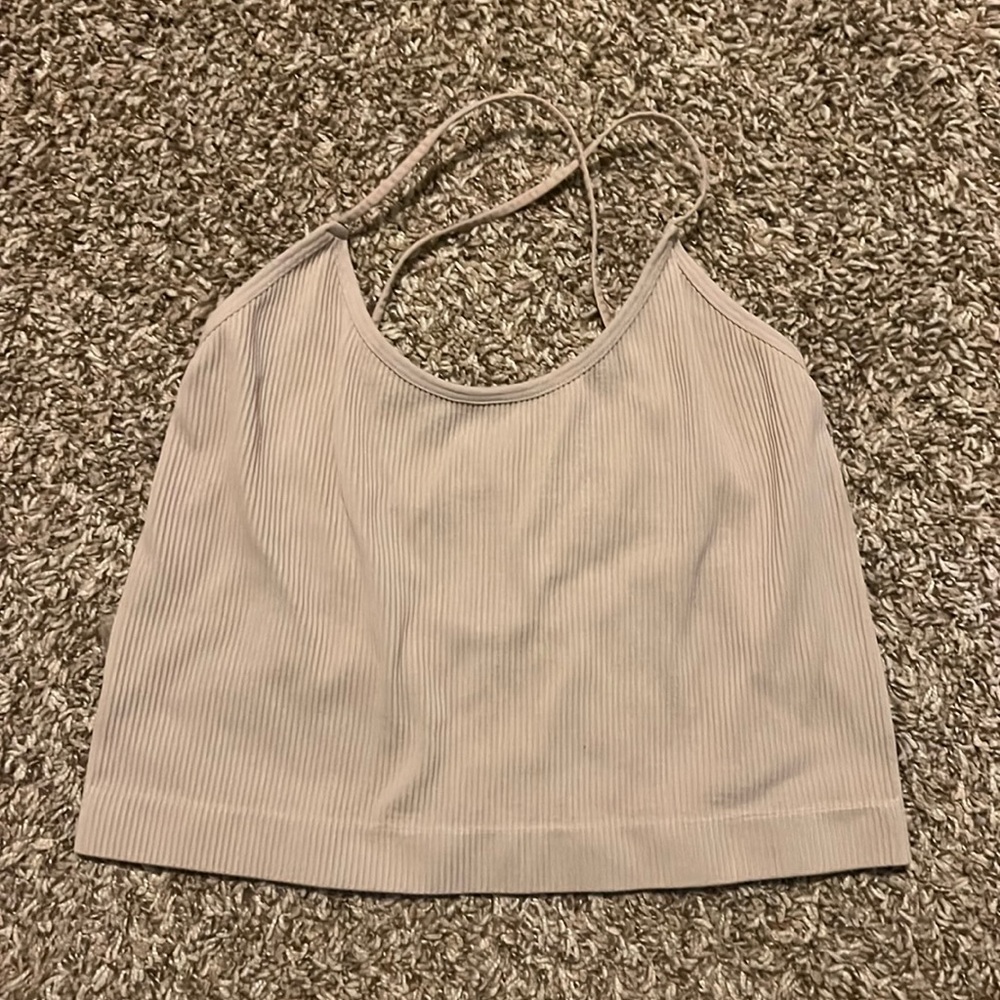 Tan cross tank top